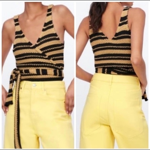 ZARA Knit Wrap Tank Sweater NWT - Picture 1 of 9